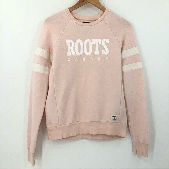 Roots Canada S Light Pink Blush Crewneck Sweatshirt top small - Picture 1 of 14